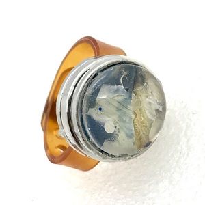 Snap ring 20mm handmade snap Black silicone band Adjustable SR20